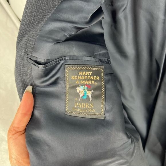 Hart Schaffner & Marx Navy Wool 2 Button Blazer - Picture 5 of 13